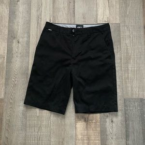 Youth black flat front shorts